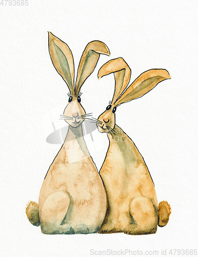 Image of two sweet easter rabbits