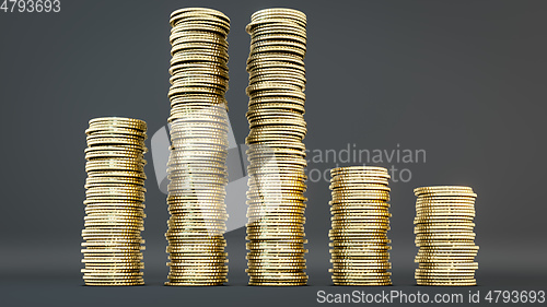 Image of coin stacking financial concept