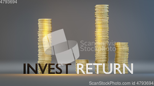 Image of Money Coins Return on Investment concept