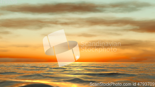 Image of golden sunset over the ocean