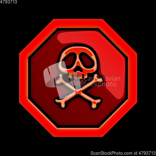 Image of red skull sign