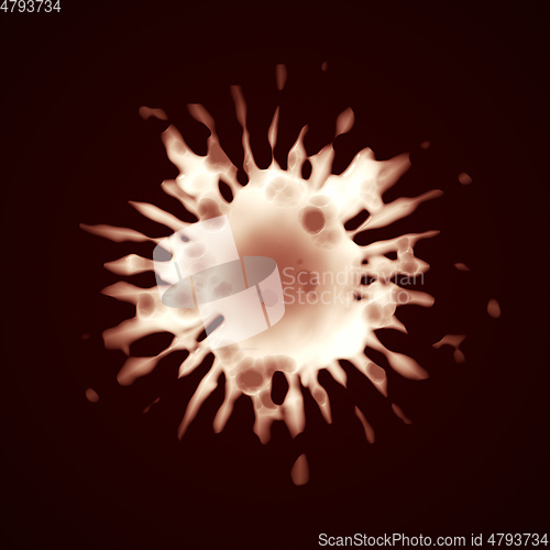 Image of decorative white splat on dark red background