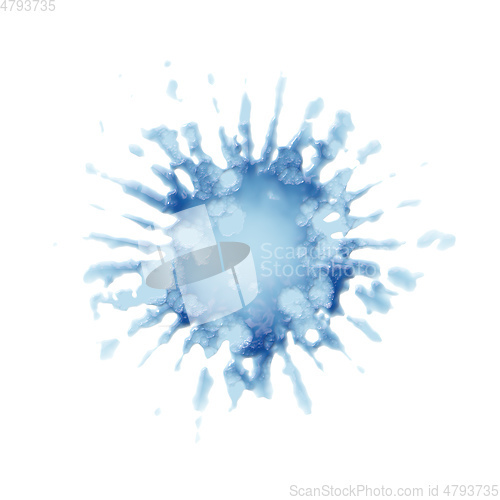 Image of decorative blue splat on white background