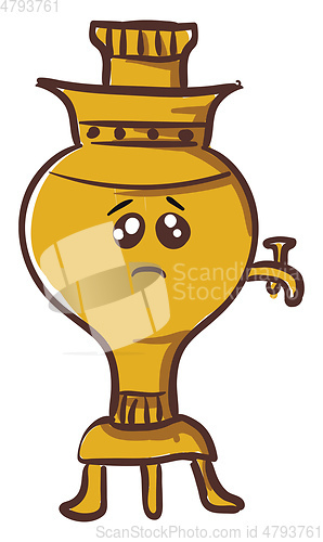 Image of Emoji of a sad samovar vector or color illustration