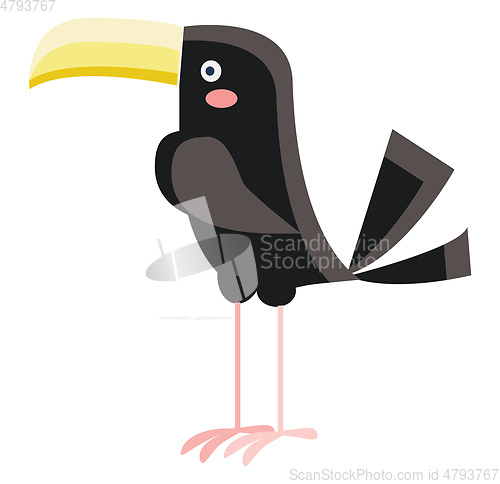 Image of A toucan bird with yellow bill vector or color illustration