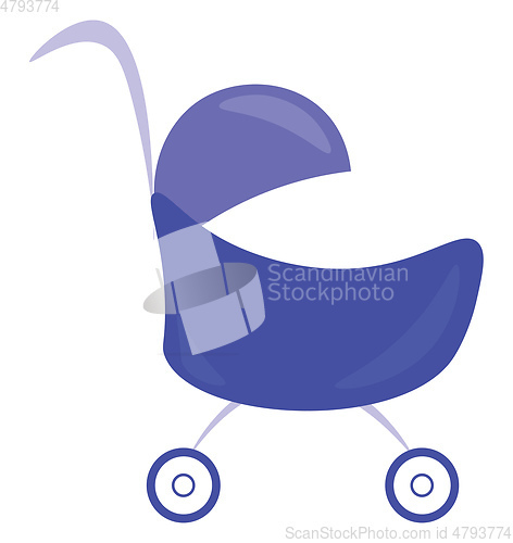 Image of A blue baby carriage vector or color illustration