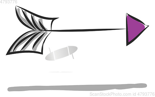 Image of Purple arrow showing right illustration color vector on white ba