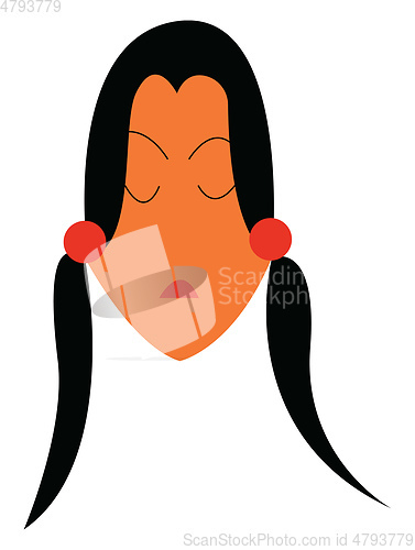 Image of Irritated girl vector or color illustration