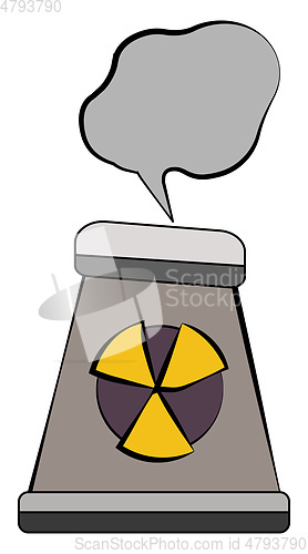 Image of Hazards toxic smoke from nuclear plant vector or color illustrat