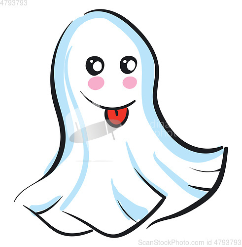 Image of A funny flying ghost vector or color illustration