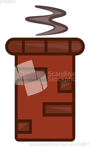 Image of A red chimney with smoke vector or color illustration