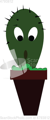 Image of A cactus vector or color illustration