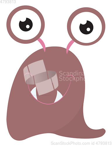 Image of Clipart of a pink-colored smiling monster with two eyes vector o