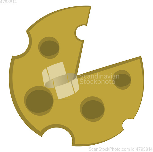 Image of Cartoon of yellow cheese vector or color illustration