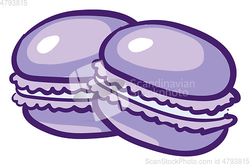 Image of Purple macaroons vector illustration on white background