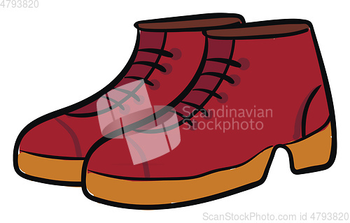 Image of Clipart of a pair of red-colored cut shoes vector or color illus