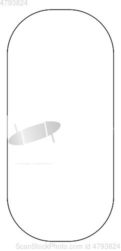 Image of Simple sketck of a white pill vector on white background 