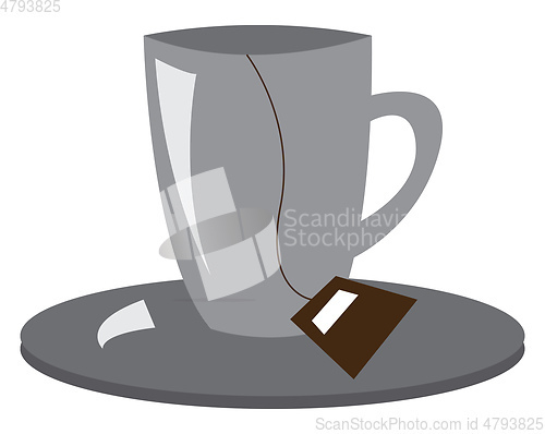 Image of A cup and a saucer vector or color illustration