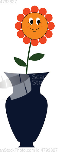 Image of Sunflower in a vase vector or color illustration