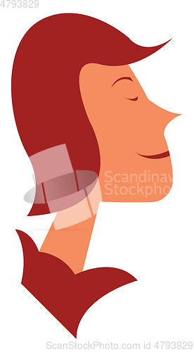 Image of Smiling girl face vector or color illustration