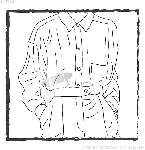 Image of A shirt tucked in vector or color illustration