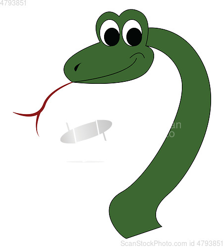 Image of A poisonous green snake vector or color illustration