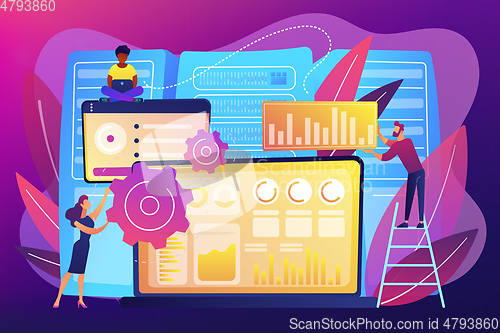 Image of Big data visualization concept vector illustration.