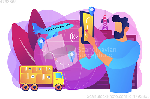 Image of Smart delivery tracking concept vector illustration.