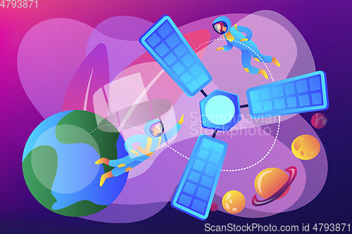 Image of Satellite launch concept vector illustration.