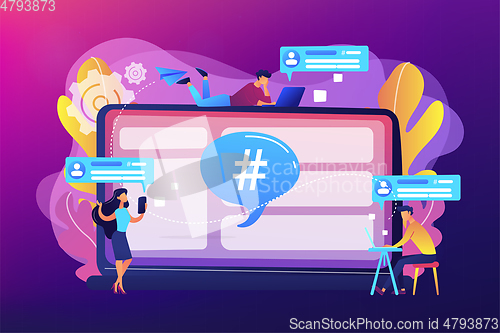 Image of Microblog platform concept vector illustration.