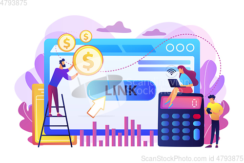 Image of Cost per acquisition CPA model concept vector illustration.