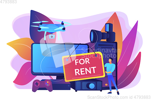 Image of Renting electronic device concept vector illustration.
