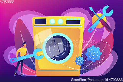 Image of Repair of household appliances concept vector illustration.