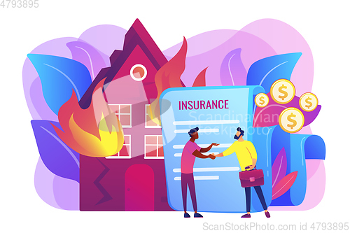 Image of Fire insurance concept vector illustration.