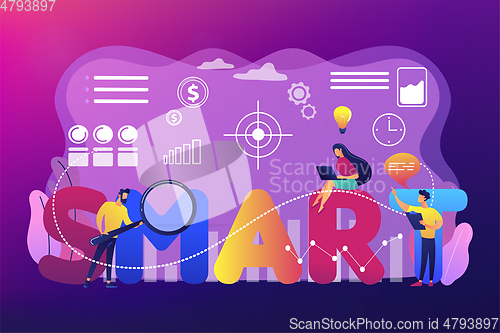 Image of SMART Objectives concept vector illustration.