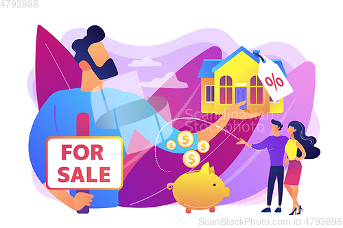 Image of House for sale concept vector illustration.