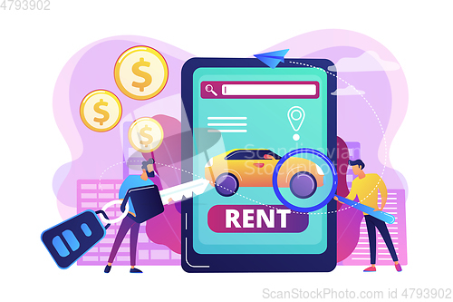 Image of Rental car service concept vector illustration.