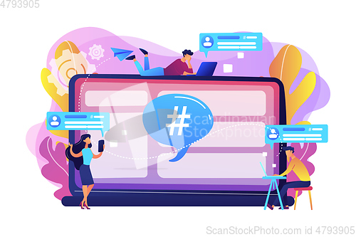 Image of Microblog platform concept vector illustration.