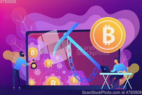 Image of Hidden mining concept vector illustration.