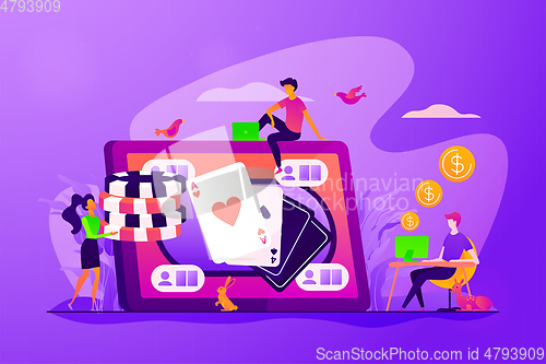 Image of Online poker concept vector illustration.