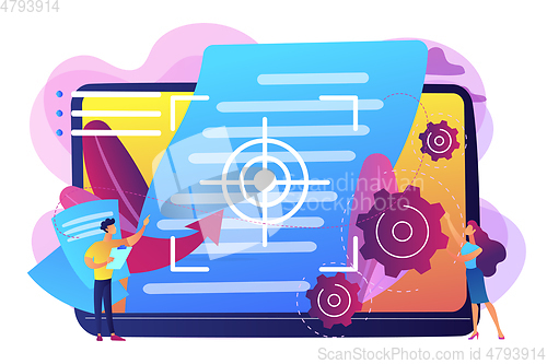 Image of Vision and scope document concept vector illustration.