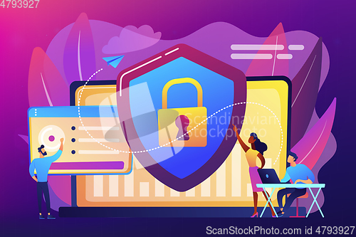 Image of Cyber security concept vector illustration.