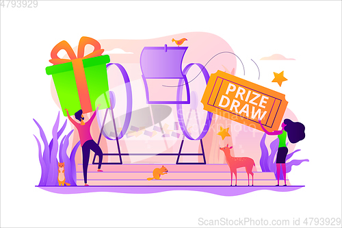 Image of Prize draw concept vector illustration.