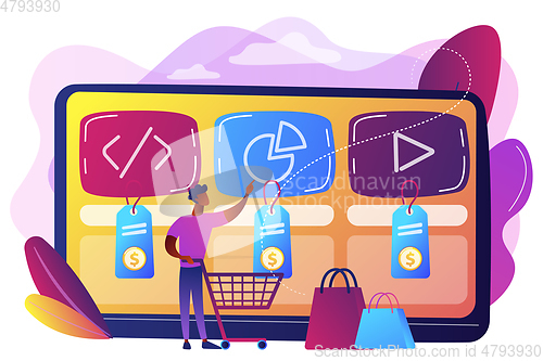 Image of Digital service marketplace concept vector illustration.