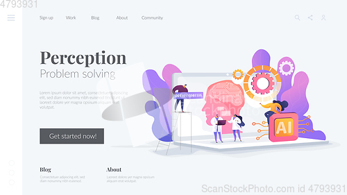 Image of Artificial intelligence landing page template.