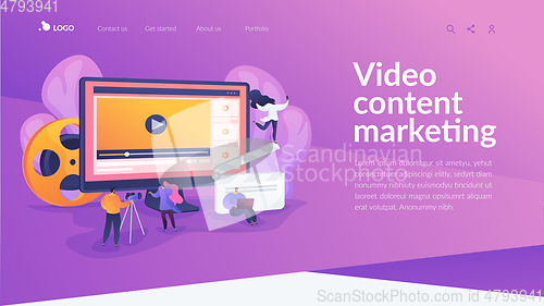 Image of Video content marketing landing page template.