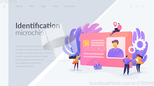 Image of Smart ID card landing page template.
