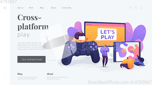 Image of Cross-platform play landing page template.