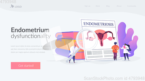 Image of Endometriosis landing page concept