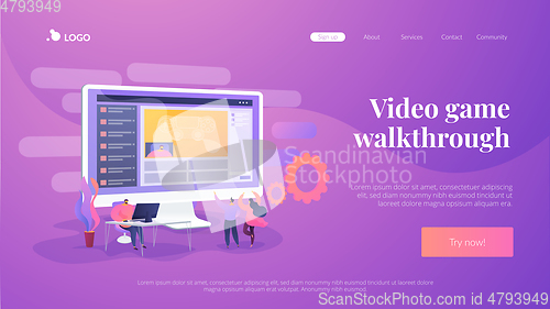 Image of Video game walkthrough landing page template.